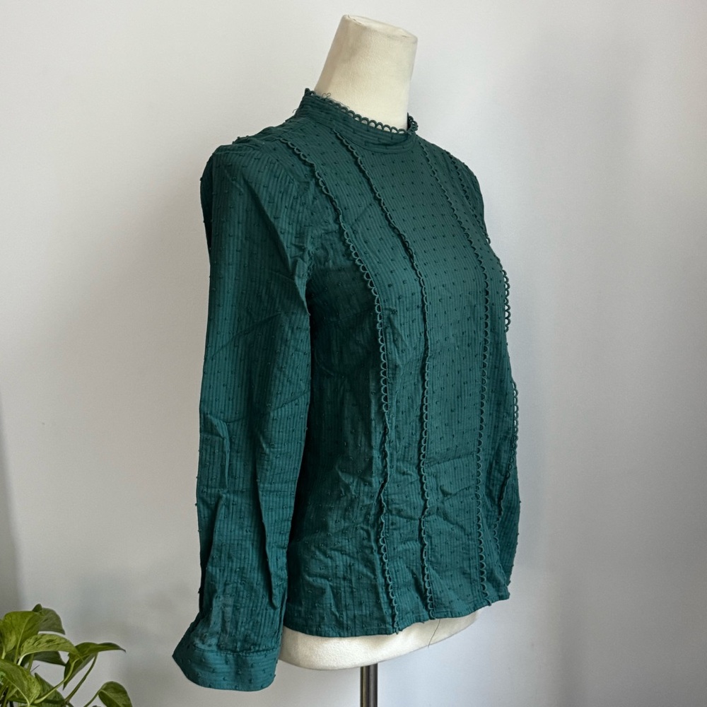 Modcloth Green Textured Women's Blouse